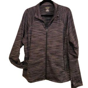 Tek Gear® Women’s Full Zip Jacket Black/White Space-Dye Size 1X